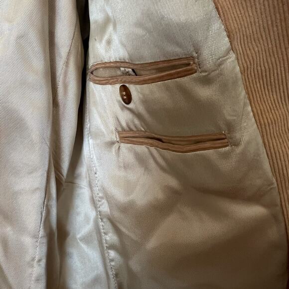 Western Classic Guy Garret Corduroy Blazer Jacket 42R Beige Elbow Pads - Picture 11 of 12